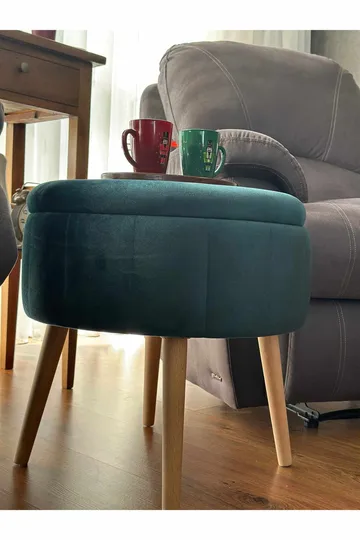 Puf med opbevaring Atelier Del Sofa Berlin Babyface (Ø45 x H44 cm) Emerald - Møbler - Stole & lænestole - Taburet & skammel - Ottoman - Ottoman & siddepuf med opbevaring