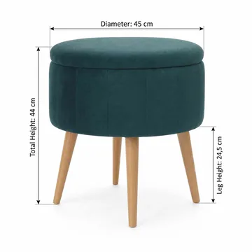 Puf med opbevaring Atelier Del Sofa Berlin Babyface (Ø45 x H44 cm) Emerald - Møbler - Stole & lænestole - Taburet & skammel - Ottoman - Ottoman & siddepuf med opbevaring