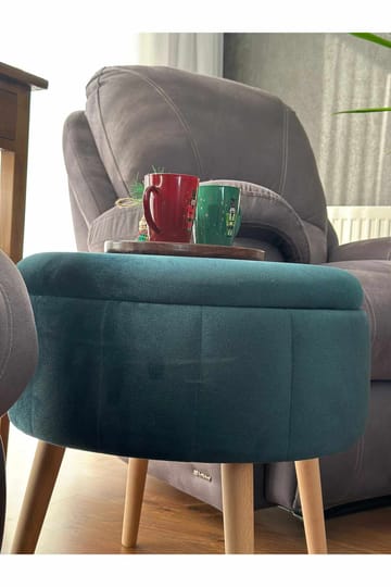 Puf med opbevaring Atelier Del Sofa Berlin Babyface (Ø45 x H44 cm) Emerald - Møbler - Stole & lænestole - Taburet & skammel - Ottoman - Ottoman & siddepuf med opbevaring