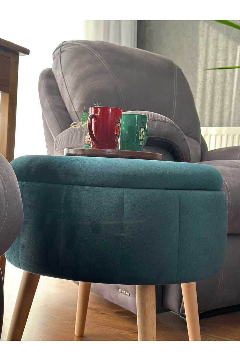 Puf med opbevaring Atelier Del Sofa Berlin Babyface (Ø45 x H44 cm) Emerald - Møbler - Stole & lænestole - Taburet & skammel - Ottoman