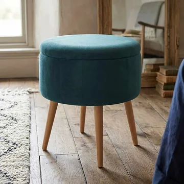 Puf med opbevaring Atelier Del Sofa Berlin Babyface (Ø45 x H44 cm) Emerald - Møbler - Stole & lænestole - Taburet & skammel - Ottoman - Ottoman & siddepuf med opbevaring