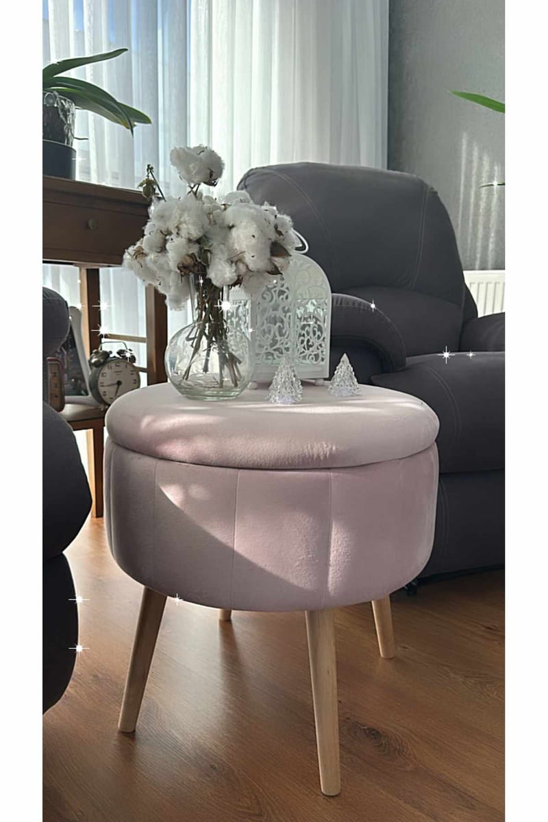 Puf med opbevaring Atelier Del Sofa Berlin Babyface (Ø45 x H44 cm) Lyserød - Møbler - Stole & lænestole - Taburet & skammel - Ottoman