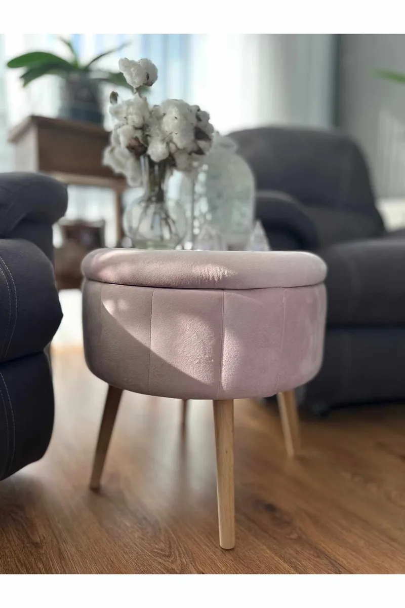 Puf med opbevaring Atelier Del Sofa Berlin Babyface (Ø45 x H44 cm) Lyserød - Møbler - Stole & lænestole - Taburet & skammel - Ottoman