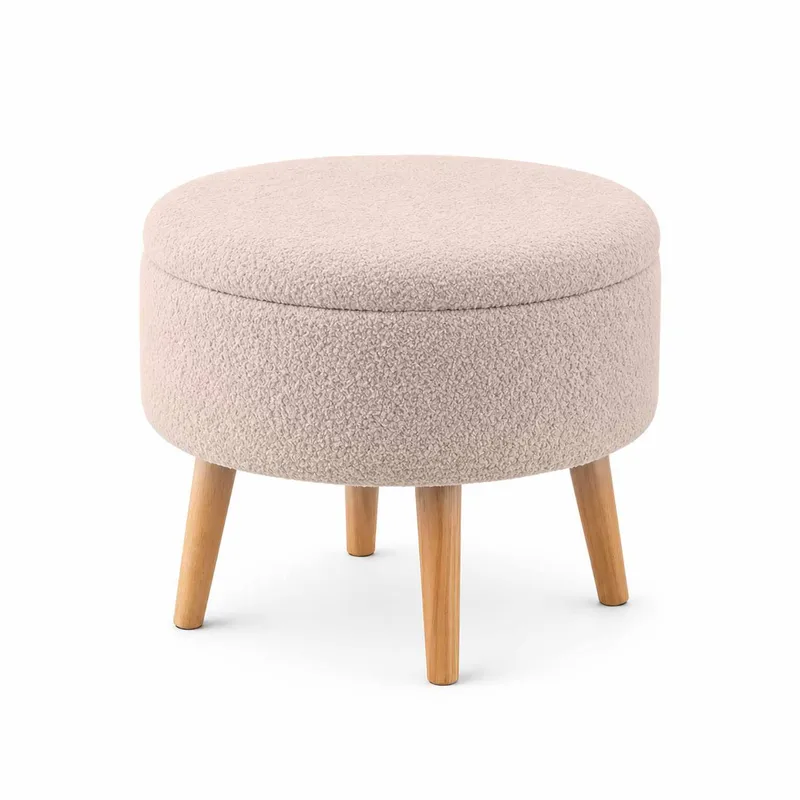 Puf med opbevaring Atelier Del Sofa Berlin Wellsoft (Ø45 x H44 cm) Beige, undefined
