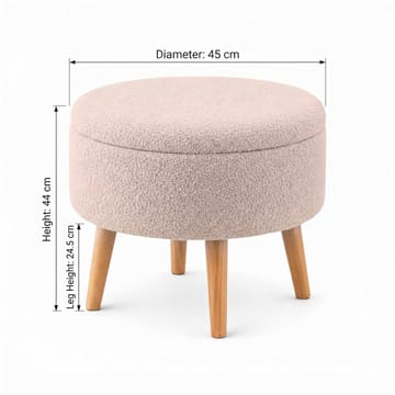 Puf med opbevaring Atelier Del Sofa Berlin Wellsoft (Ø45 x H44 cm) Beige - Møbler - Stole & lænestole - Taburet & skammel - Ottoman - Ottoman & siddepuf med opbevaring