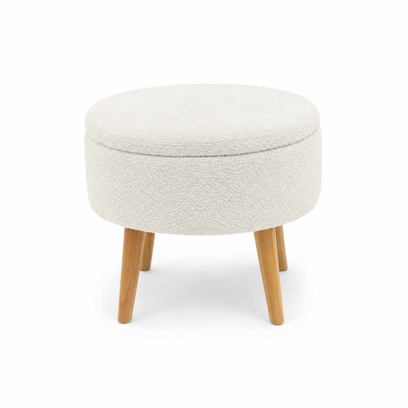 Puf med opbevaring Atelier Del Sofa Berlin Wellsoft (Ø45 x H44 cm) Hvid, undefined