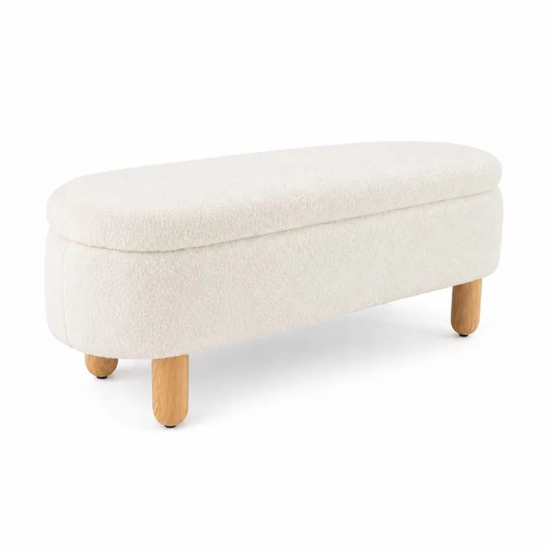 Puf med opbevaring Atelier Del Sofa Bohem (120 x 44 x 35 cm) Hvid, undefined