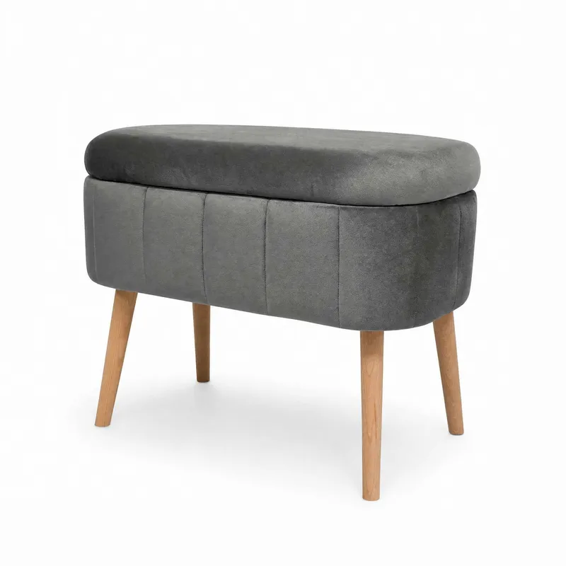 Puf med opbevaring Atelier Del Sofa Mini Oslo (60 x 46 x 35 cm) Antracit, undefined
