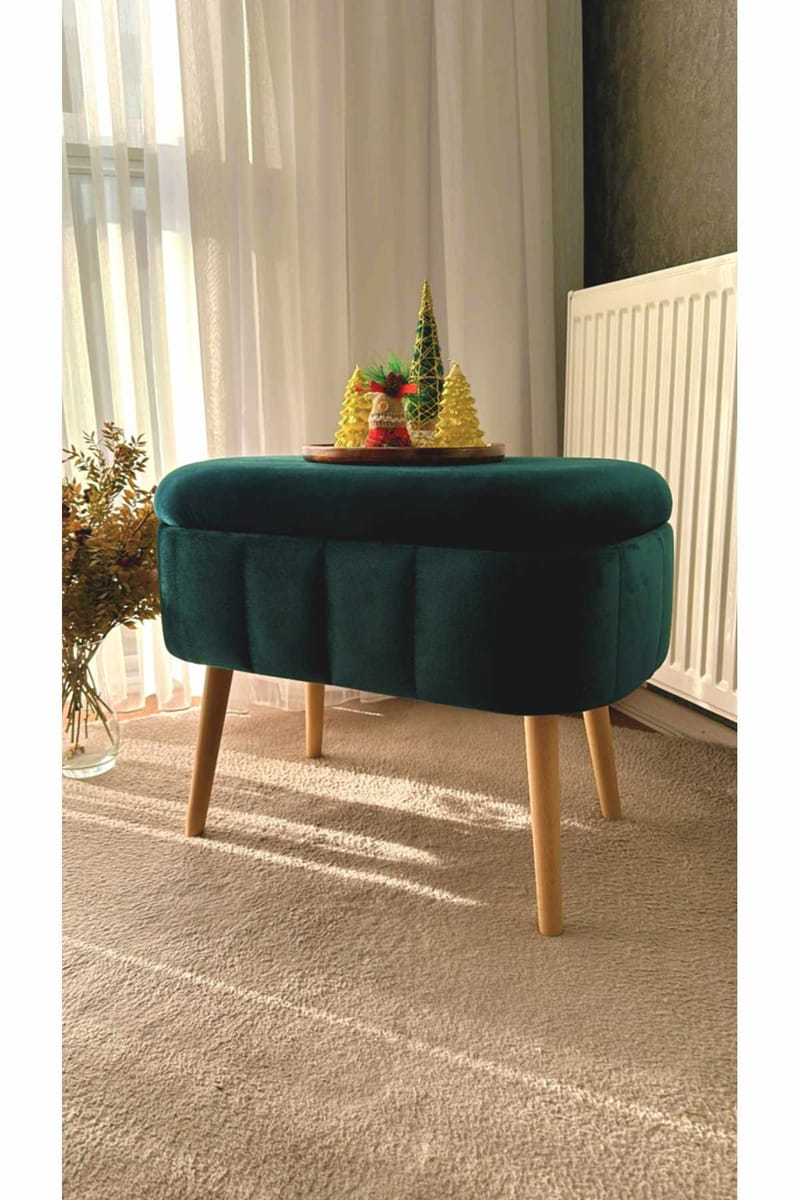 Puf med opbevaring Atelier Del Sofa Mini Oslo (60 x 46 x 35 cm) Emerald - Møbler - Stole & lænestole - Taburet & skammel - Ottoman