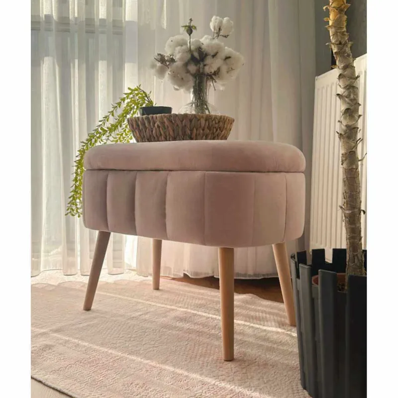 Puf med opbevaring Atelier Del Sofa Mini Oslo (60 x 46 x 35 cm) Lyserød - Møbler - Stole & lænestole - Taburet & skammel - Ottoman