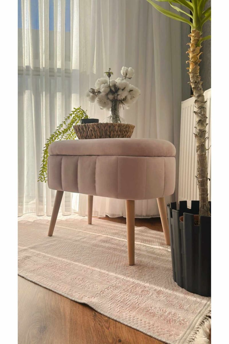 Puf med opbevaring Atelier Del Sofa Mini Oslo (60 x 46 x 35 cm) Lyserød - Møbler - Stole & lænestole - Taburet & skammel - Ottoman