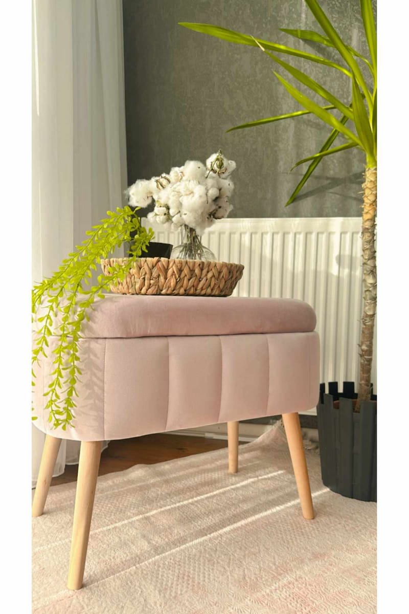 Puf med opbevaring Atelier Del Sofa Mini Oslo (60 x 46 x 35 cm) Lyserød - Møbler - Stole & lænestole - Taburet & skammel - Ottoman