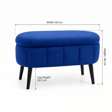 Puf med opbevaring Atelier Del Sofa Mini Oslo (60 x 46 x 35 cm) Sax Blue - Møbler - Stole & lænestole - Taburet & skammel - Ottoman - Ottoman & siddepuf med opbevaring