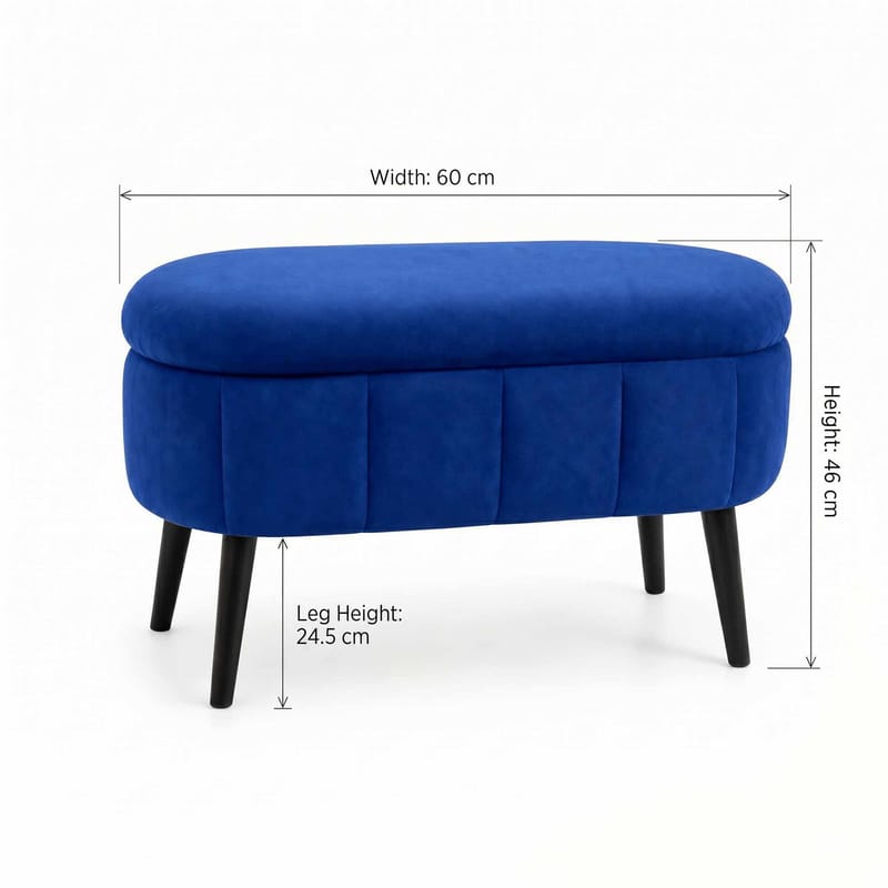 Puf med opbevaring Atelier Del Sofa Mini Oslo (60 x 46 x 35 cm) Sax Blue - Møbler - Stole & lænestole - Taburet & skammel - Ottoman