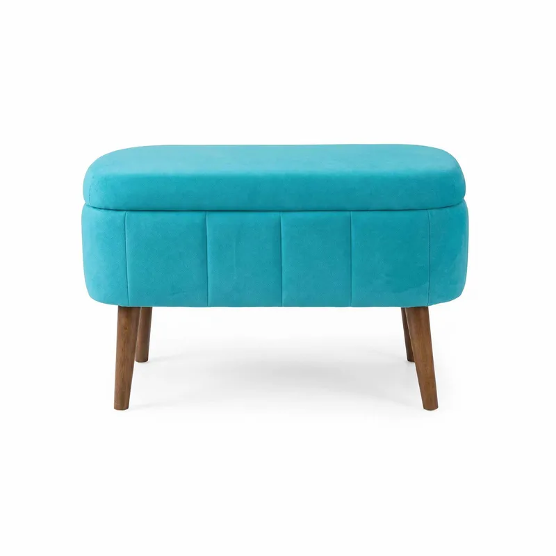 Puf med opbevaring Atelier Del Sofa Mini Oslo (60 x 46 x 35 cm) Turkis, undefined