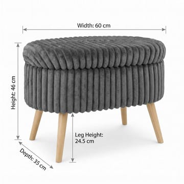 Puf med opbevaring Atelier Del Sofa Mini Oslo Linen (60 x 46 x 35 cm) Antracit - Antracit - Møbler - Stole & lænestole - Taburet & skammel - Ottoman - Ottoman & siddepuf med opbevaring