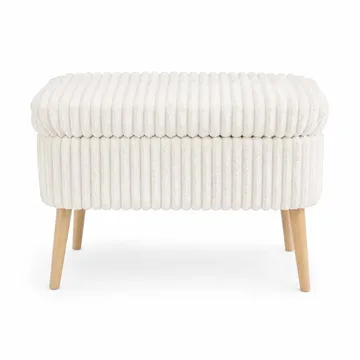 Puf med opbevaring Atelier Del Sofa Mini Oslo Linen (60 x 46 x 35 cm) Toscano Cream