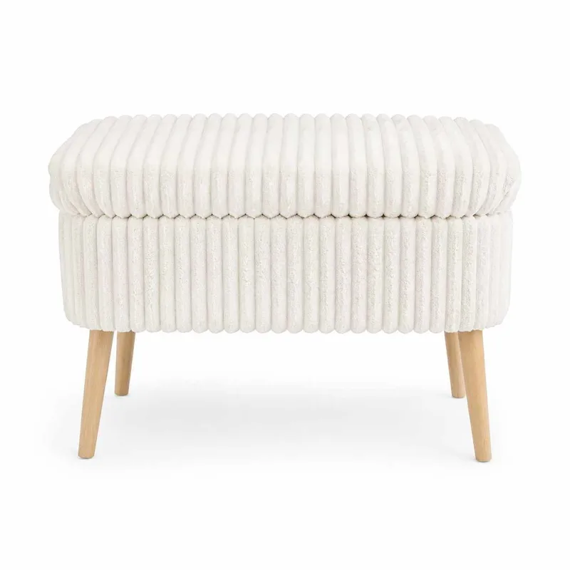 Puf med opbevaring Atelier Del Sofa Mini Oslo Linen (60 x 46 x 35 cm) Toscano Cream, undefined