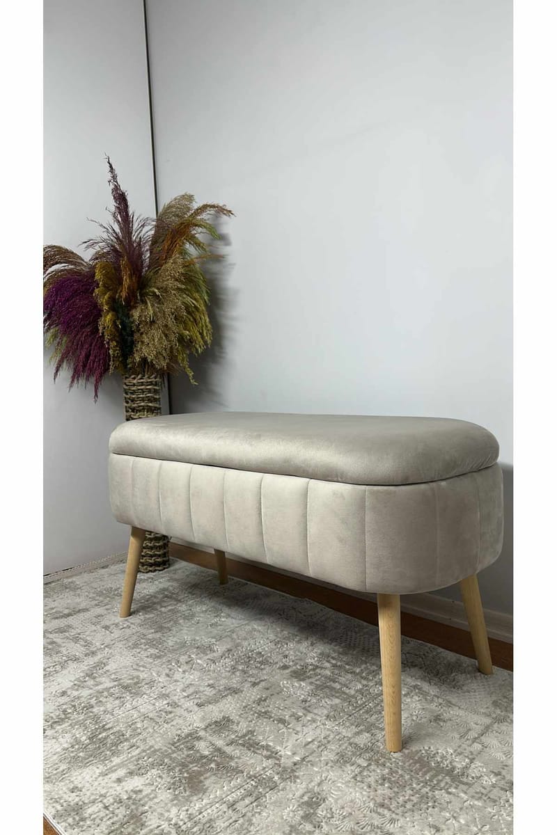Puf med opbevaring Atelier Del Sofa Oslo Babyface (90 x 46 x 35 cm) Beige - Møbler - Stole & lænestole - Taburet & skammel - Ottoman