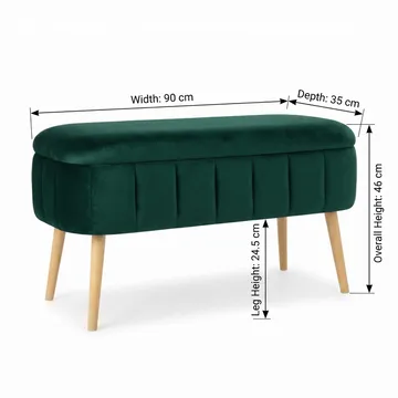 Puf med opbevaring Atelier Del Sofa Oslo Babyface (90 x 46 x 35 cm) Emerald - Møbler - Stole & lænestole - Taburet & skammel - Ottoman - Ottoman & siddepuf med opbevaring