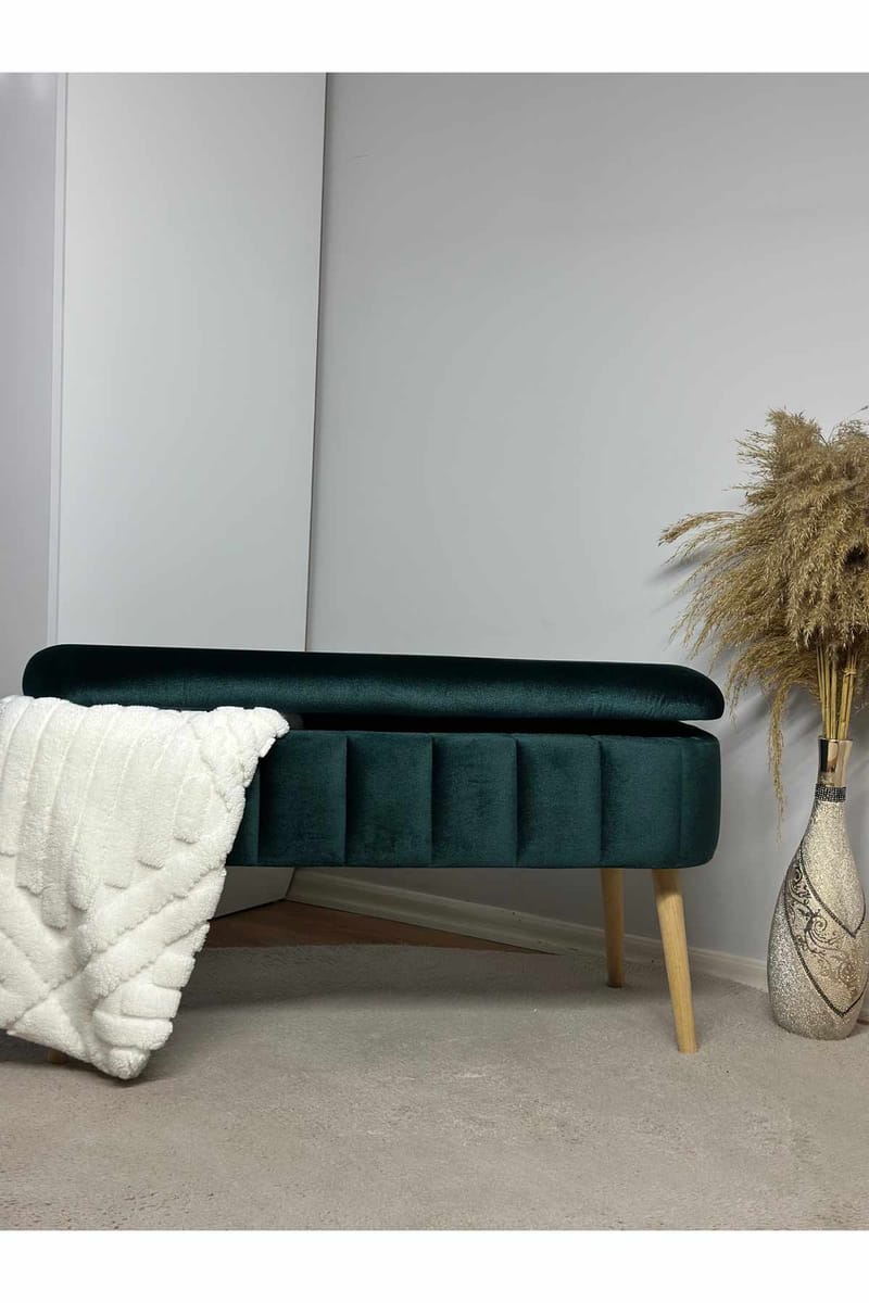 Puf med opbevaring Atelier Del Sofa Oslo Babyface (90 x 46 x 35 cm) Emerald - Møbler - Stole & lænestole - Taburet & skammel - Ottoman