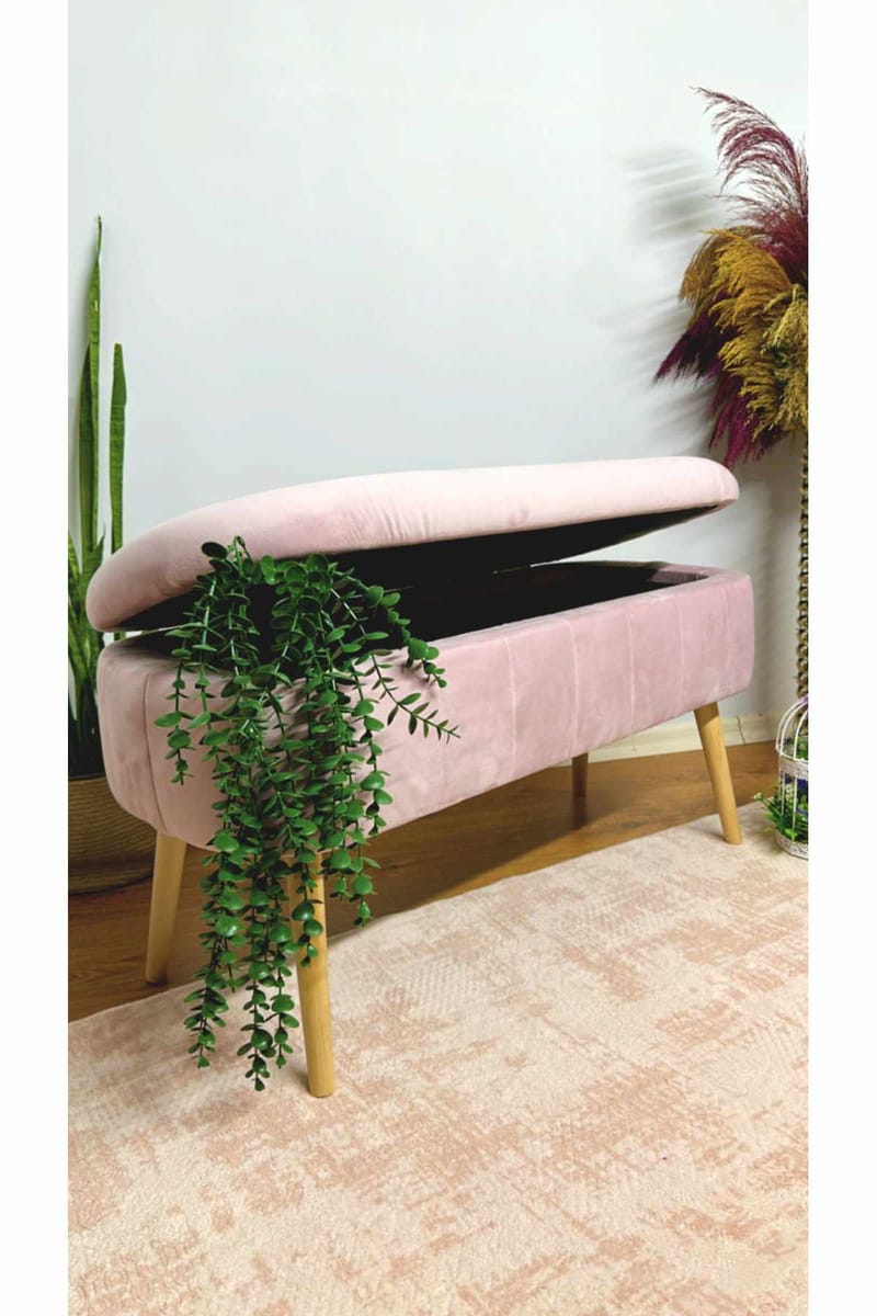 Puf med opbevaring Atelier Del Sofa Oslo Babyface (90 x 46 x 35 cm) Lyserød - Møbler - Stole & lænestole - Taburet & skammel - Ottoman