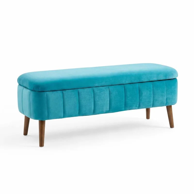 Puf med opbevaring Atelier Del Sofa Oslo Babyface (90 x 46 x 35 cm) Turkis, undefined