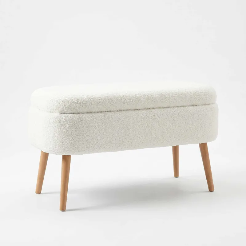 Puf med opbevaring Atelier Del Sofa Oslo Wellsoft (90 x 46 x 35 cm) Hvid, undefined