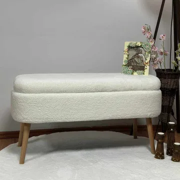 Puf med opbevaring Atelier Del Sofa Oslo Wellsoft (90 x 46 x 35 cm) Hvid - Møbler - Stole & lænestole - Taburet & skammel - Ottoman - Ottoman & siddepuf med opbevaring