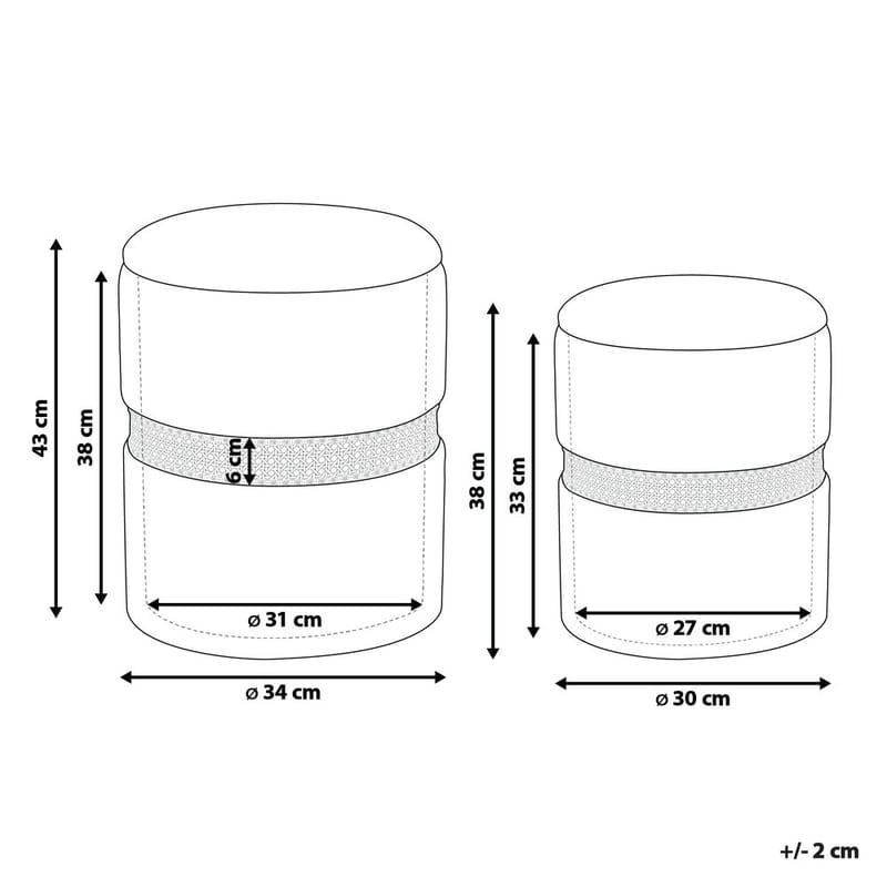 Puf Medford 2-pak - Beige - Møbler - Stole & lænestole - Taburet & skammel - Ottoman