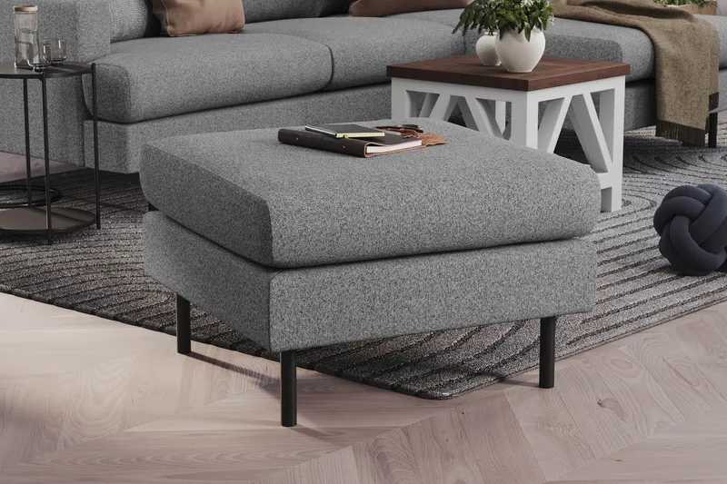 Menard Compact Fodpuf 68 cm - Grå - Møbler - Stole & lænestole - Taburet & skammel - Puf