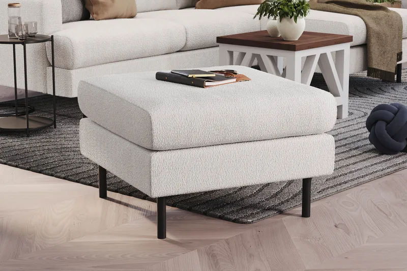 Menard Compact Fodpuf 68 cm - Hvid - Møbler - Stole & lænestole - Taburet & skammel - Puf