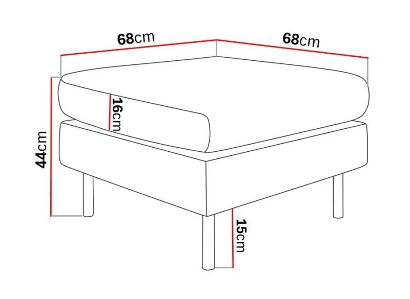 Menard Compact Fodpuf 68 cm - Hvid - Møbler - Stole & lænestole - Taburet & skammel - Puf