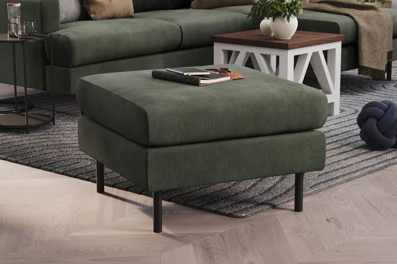 Menard Compact Fodpuf 68 cm - Mørkegrøn - Møbler - Stole & lænestole - Taburet & skammel - Puf