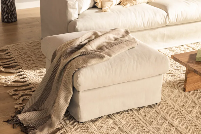 Menard Fodskammel - Linned Beige - Møbler - Stole & lænestole - Taburet & skammel - Puf