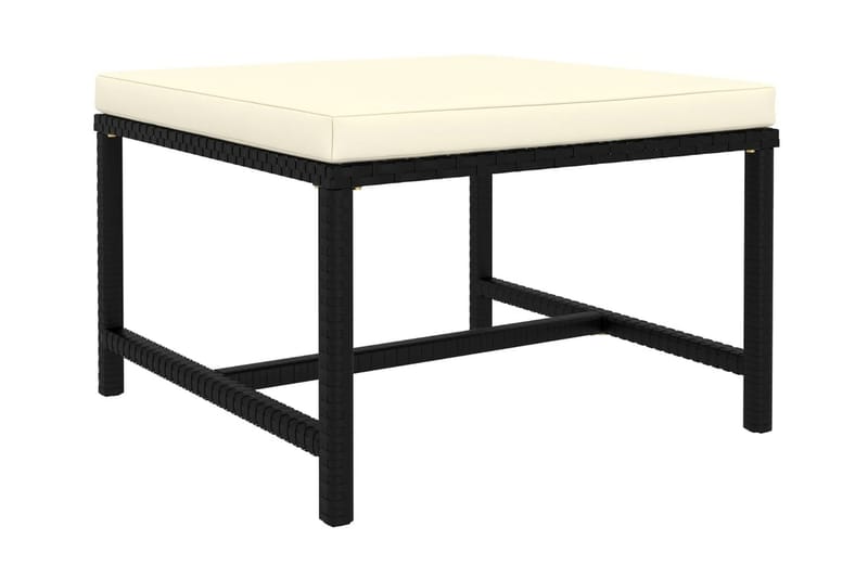 modulær fodskammel med hynde polyrattan sort - Sort - Havemøbler - Loungemøbler - Loungesofaer