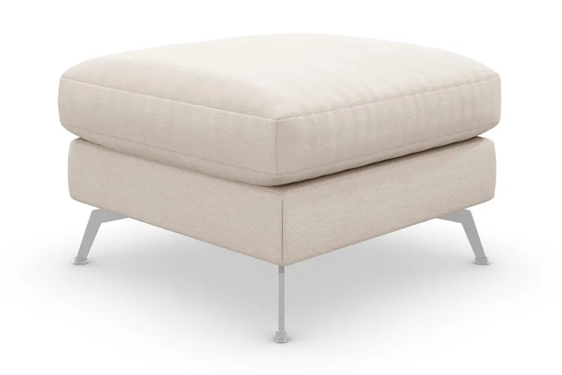 Ocean Lyx Fodskammel - Beige/Krom - Møbler - Stole & lænestole - Taburet & skammel - Puf