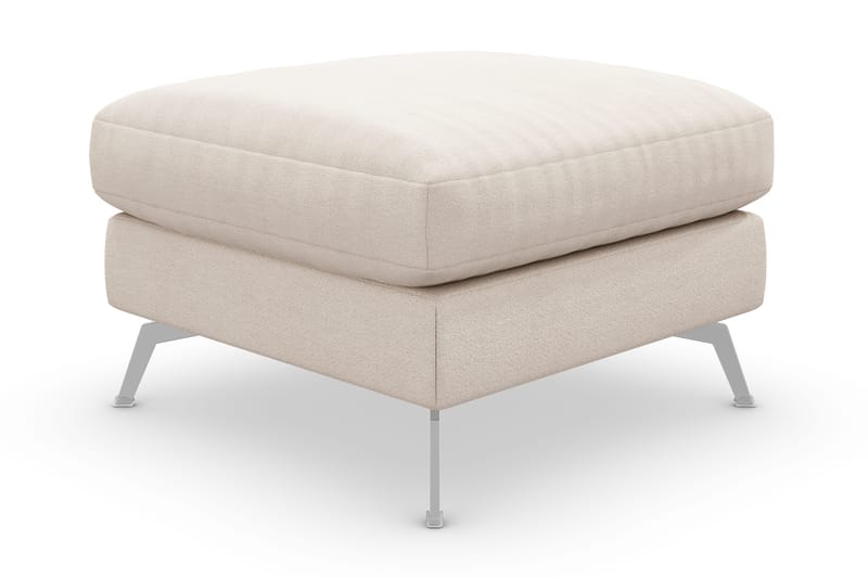Ocean Lyx Fodskammel - Beige/Krom - Møbler - Stole & lænestole - Taburet & skammel - Puf