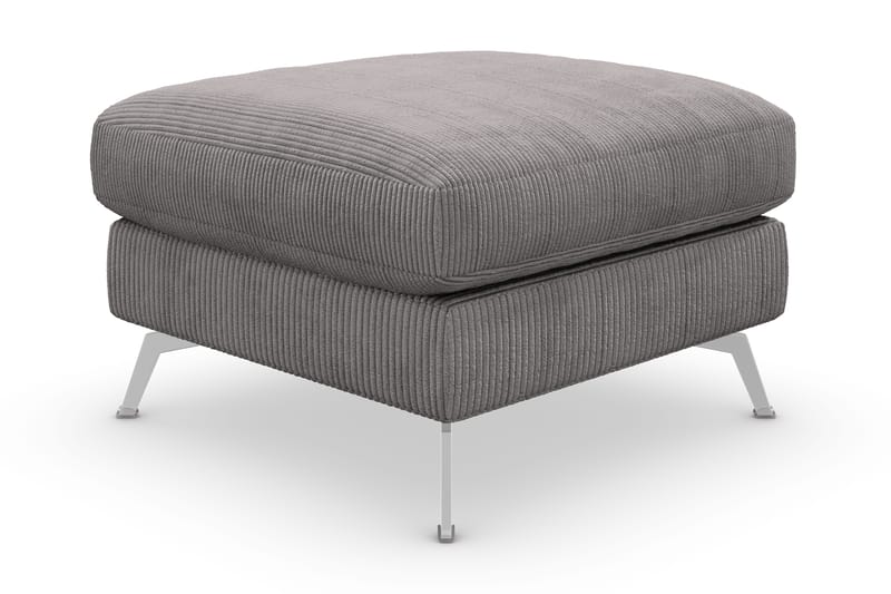 Ocean Lyx Fodskammel - Mørkegrå/Krom - Møbler - Stole & lænestole - Taburet & skammel - Puf