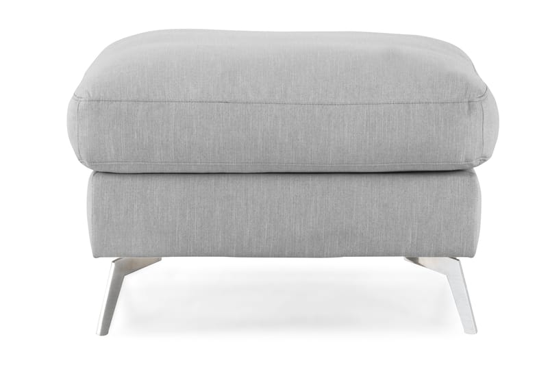 Ocean Lyx Puf - Grå Linned, Forkromede Ben - Møbler - Stole & lænestole - Taburet & skammel - Puf