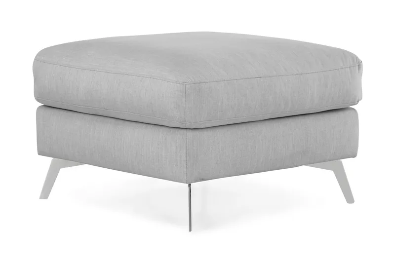 Ocean Lyx Puf - Grå Linned, Forkromede Ben - Møbler - Stole & lænestole - Taburet & skammel - Puf