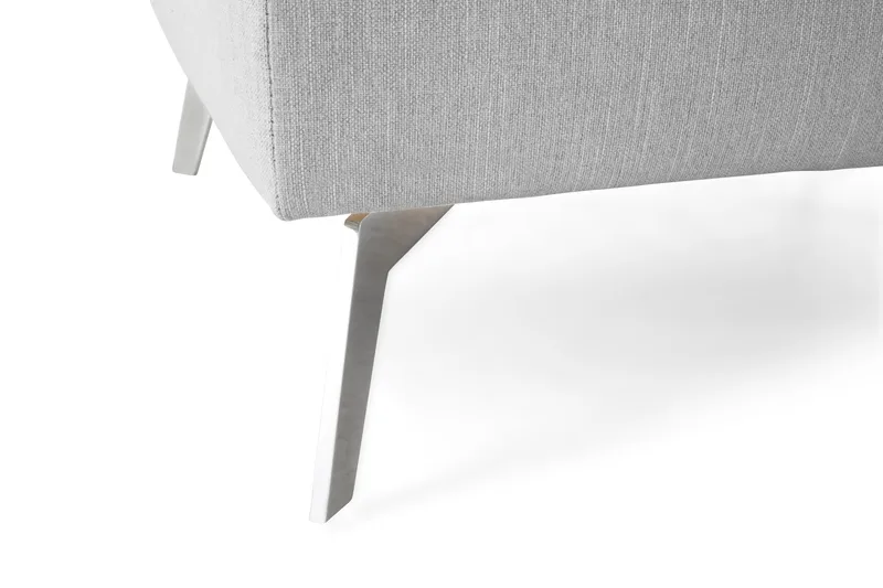 Ocean Lyx Puf - Grå Linned, Forkromede Ben - Møbler - Stole & lænestole - Taburet & skammel - Puf