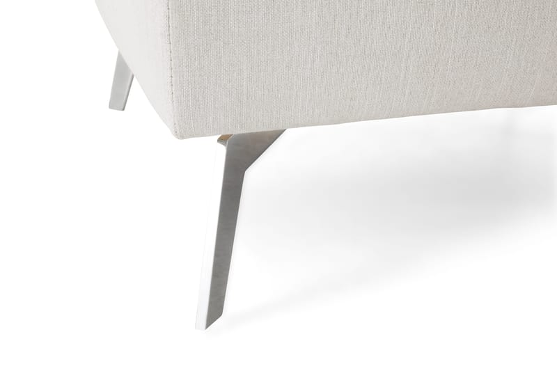 Ocean Lyx Puf - Beige Linned, Forkromede Ben - Møbler - Stole & lænestole - Taburet & skammel - Puf
