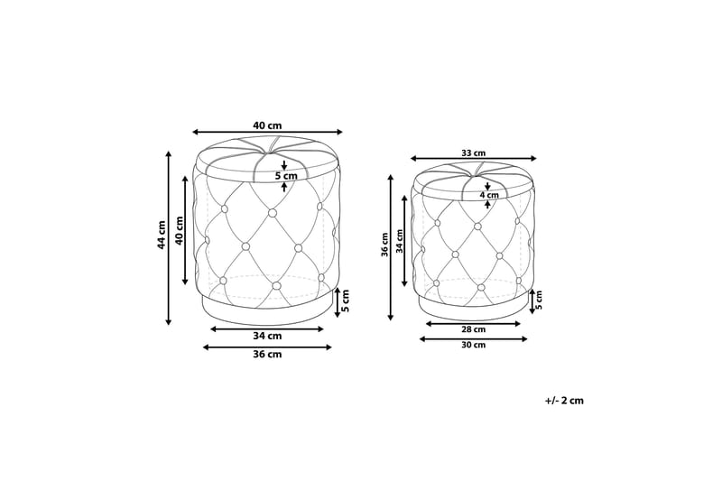 Olingskog Fodskammel med Opbevaring 2-pak - Hvid - Møbler - Stole & lænestole - Taburet & skammel - Puf - Puf med opbevaring