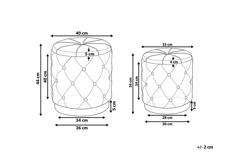 Olingskog Fodskammel med Opbevaring 2-pak - Gul - Møbler - Stole & lænestole - Taburet & skammel - Puf - Puf med opbevaring