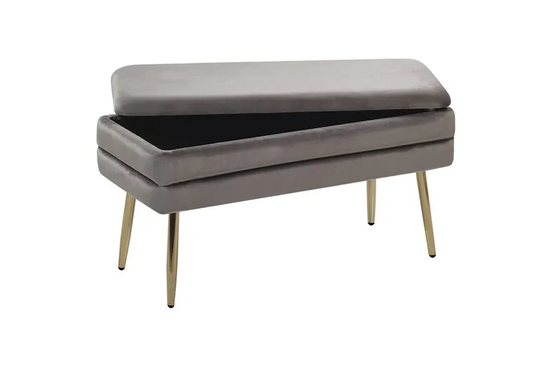 Opbevaringsbænk Durham Grå - Grå - Møbler - Stole & lænestole - Taburet & skammel - Puf - Opredelig puf