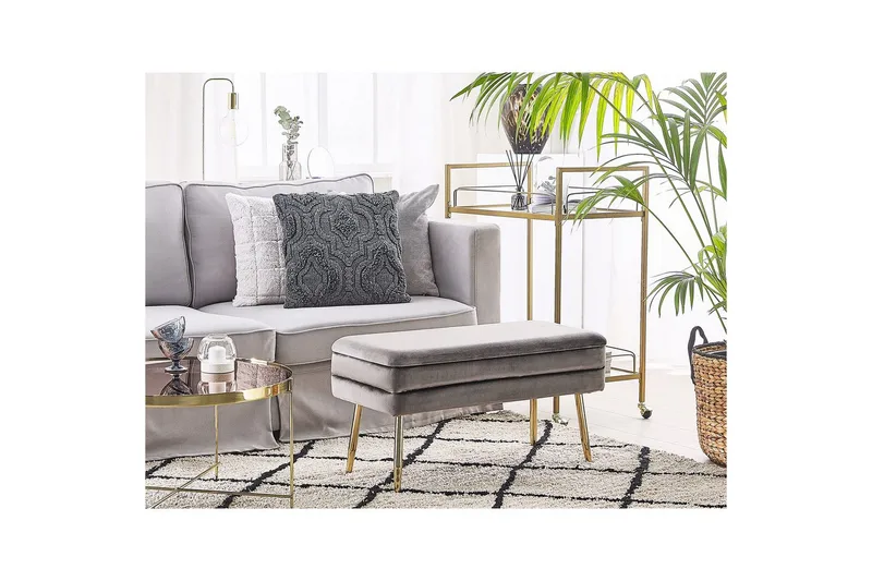 Opbevaringsbænk Durham Grå - Grå - Møbler - Stole & lænestole - Taburet & skammel - Puf - Opredelig puf