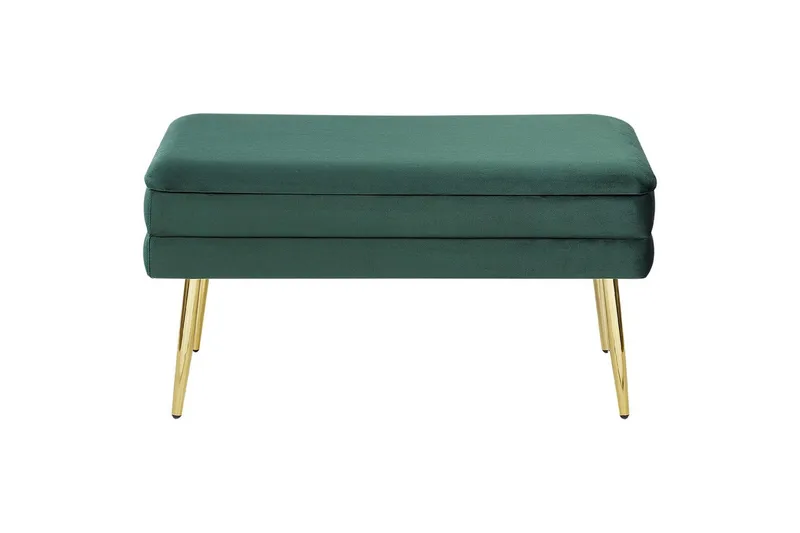 Opbevaringsbænk Durham Grøn/guld - Grøn/guld - Møbler - Stole & lænestole - Taburet & skammel - Puf - Opredelig puf