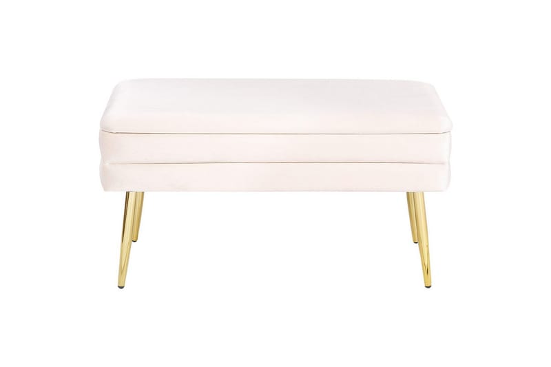 Opbevaringsbænk Durham Hvid/guld - Hvid/guld - Møbler - Stole & lænestole - Taburet & skammel - Puf - Opredelig puf