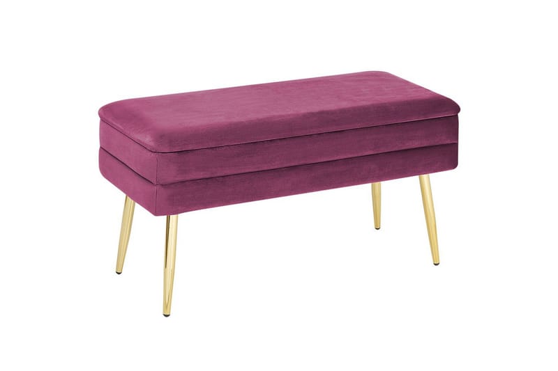 Opbevaringsbænk Durham Rød/guld, Rød/guld